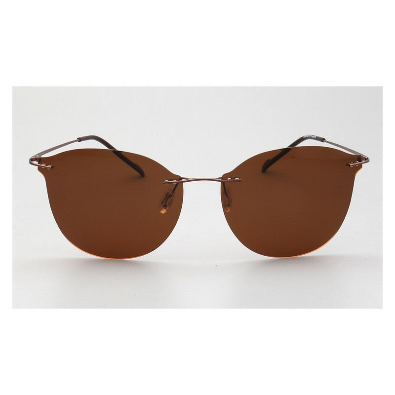 Violet｜Womens Cat Eye Rimless Polarized Sunglasses UV400