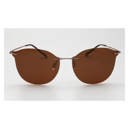 Violet｜Womens Cat Eye Rimless Polarized Sunglasses UV400