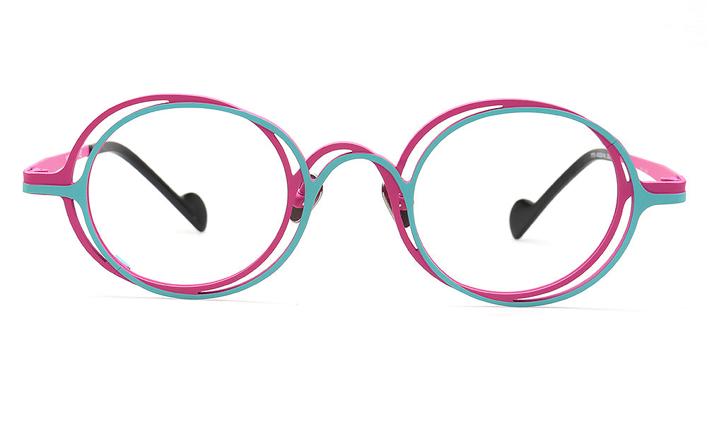 double rim round eyeglasses frames titanium funny