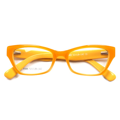 Yellow cat eye eyeglasses frames for women