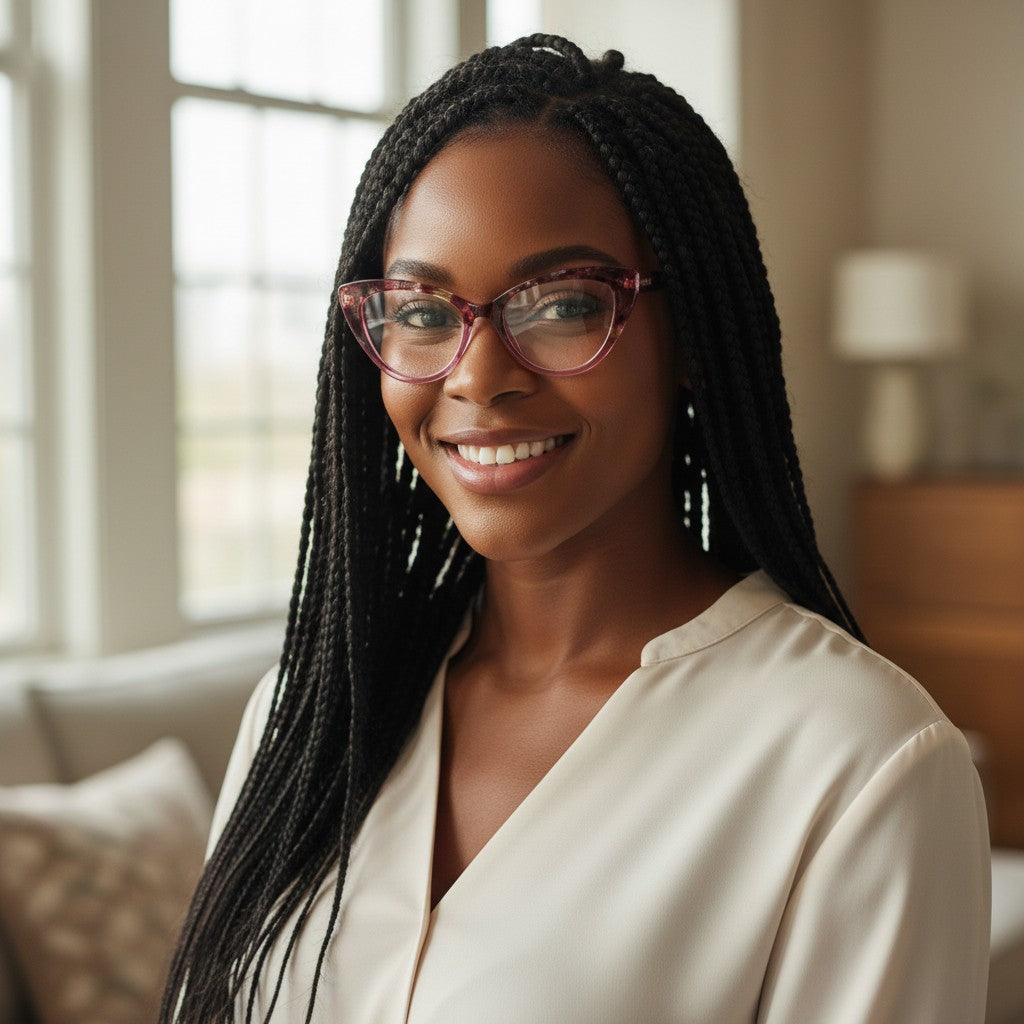 Ivy | Elegantes monturas de gafas de ojo de gato para mujer | Monturas transparentes con diseño floral de carey