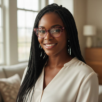 Ivy | Elegantes monturas de gafas de ojo de gato para mujer | Monturas transparentes con diseño floral de carey