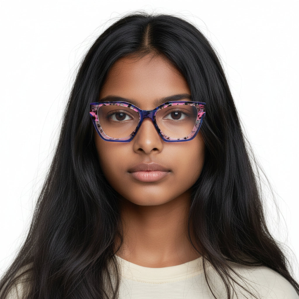 Hilary | Montures de lunettes œil de chat vintage florales pour femmes