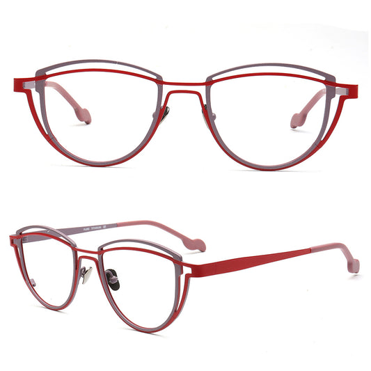 Judy | Stylish Geometric Titanium Glasses Frames
