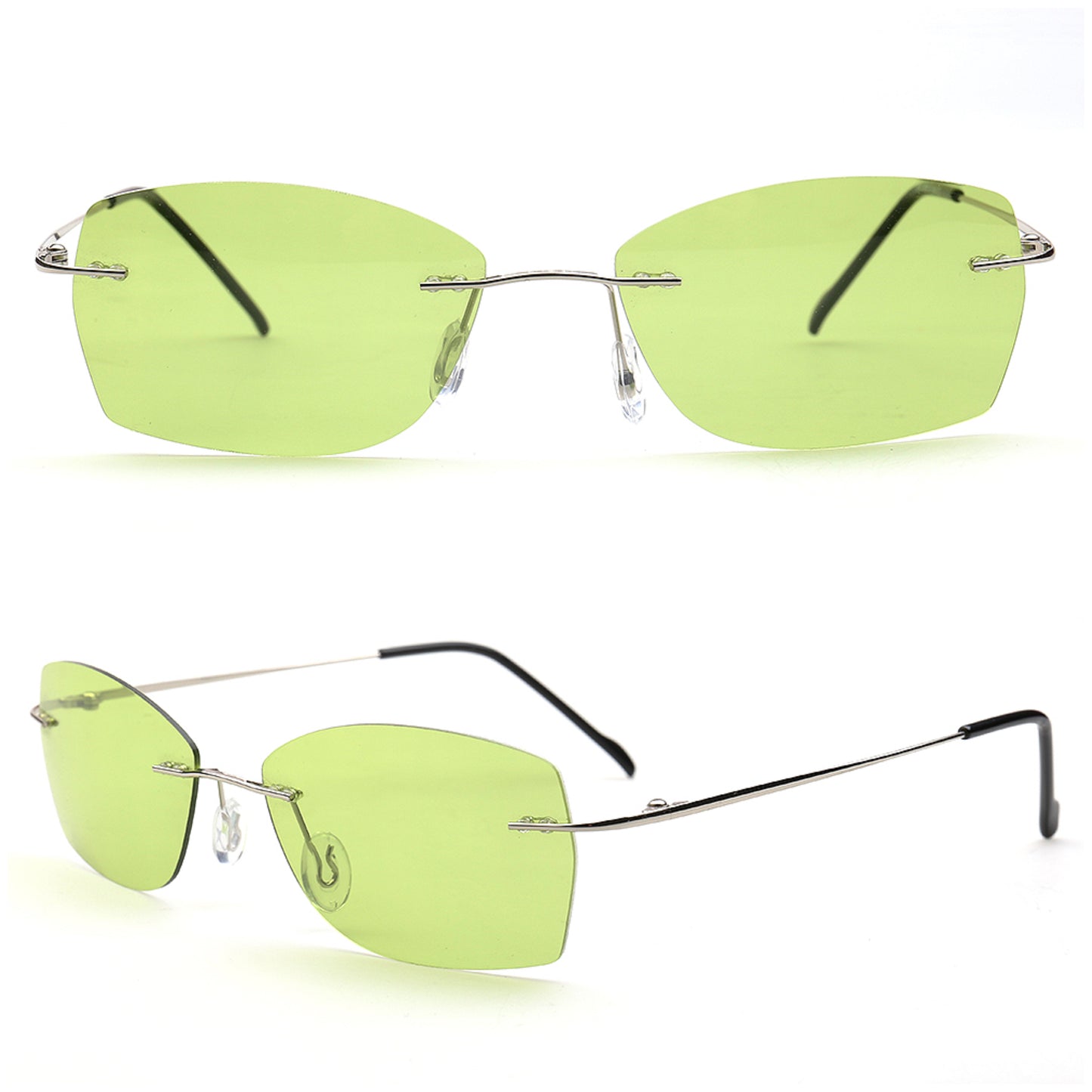 Mack | Vintage Irregular Polarized Rimless Sunglasses UV400