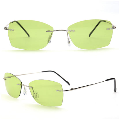Mack | Vintage Irregular Polarized Rimless Sunglasses UV400