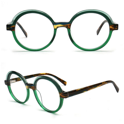 Adrian | Monturas de gafas redondas de carey de dos tonos