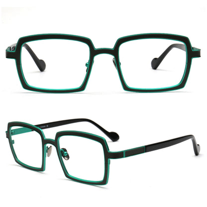 Eden | Chic Two Toned Square Titanium Prescription Spectacles