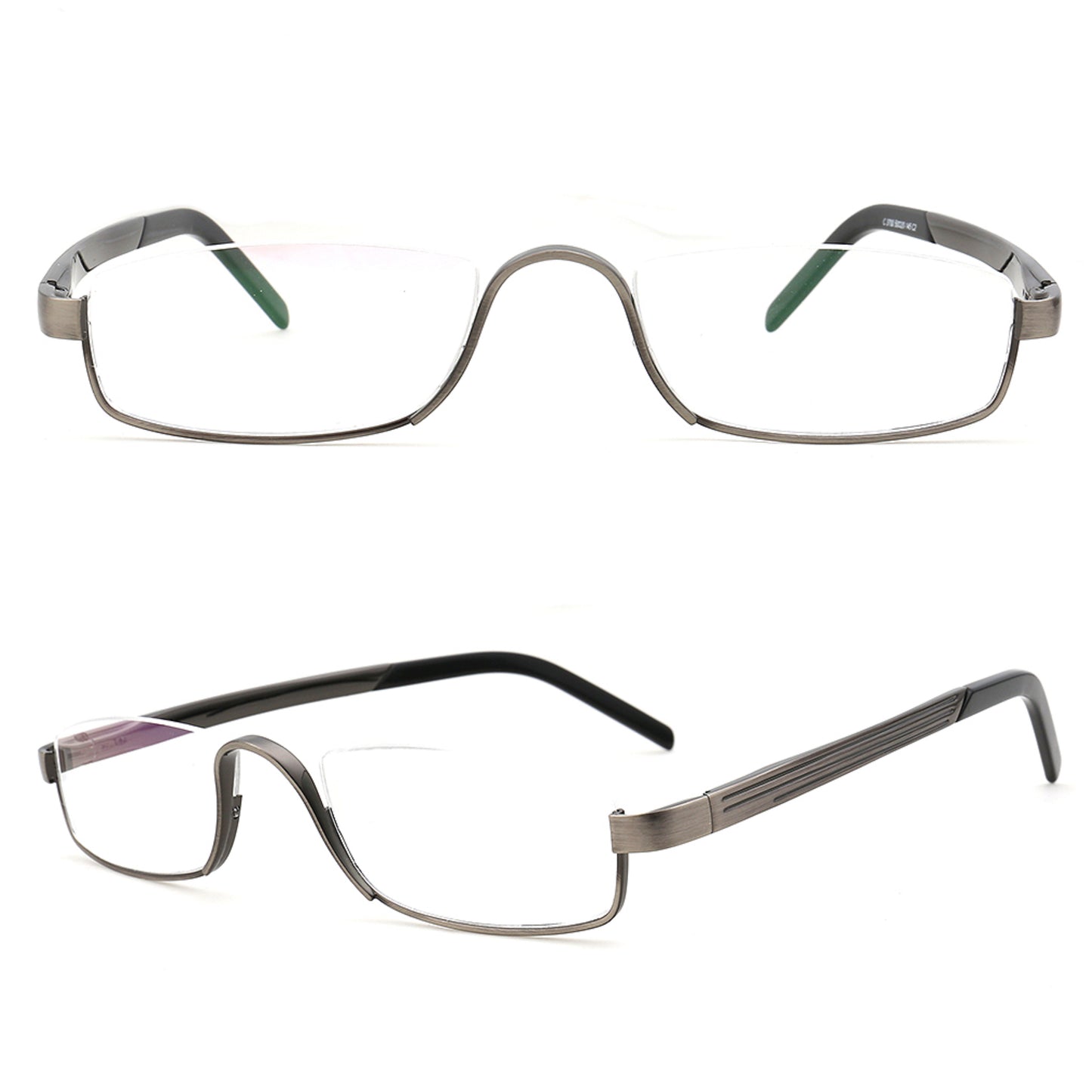 Kelcey | Montures de lunettes rectangulaires à demi-cercle en métal