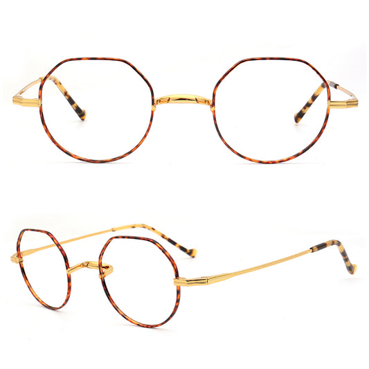 geometric gold titanium glasses frames