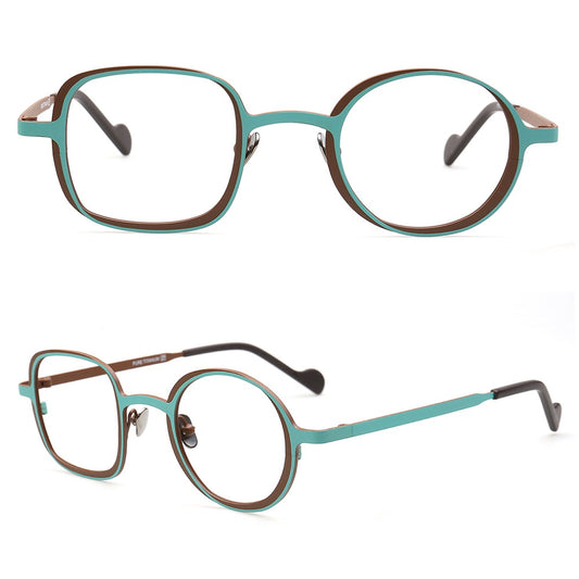funky mismatch eyeglasses frames titanium