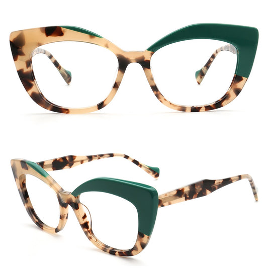 cat eye green eyeglasses frames for women