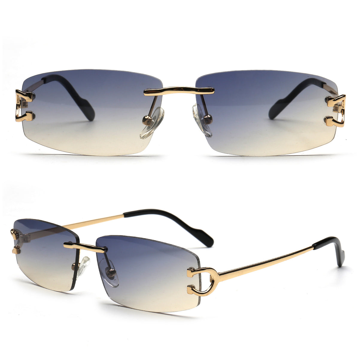 rectangle rimless sunglasses