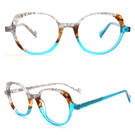 ROUND BLUE EYEGLASS FRAMES