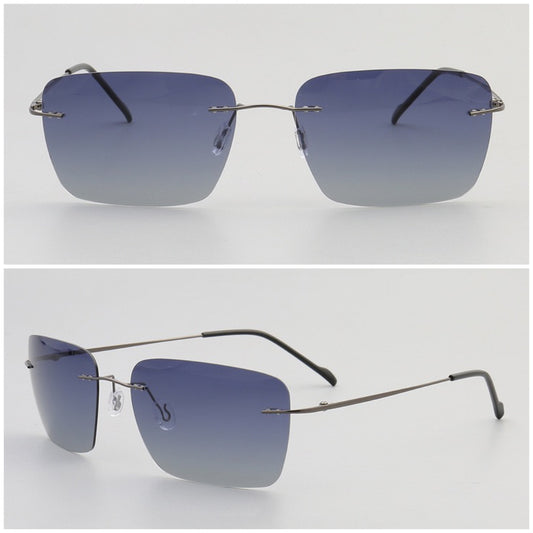 Theodore｜Rectangle Rimless Sunglasses Polarized UV400