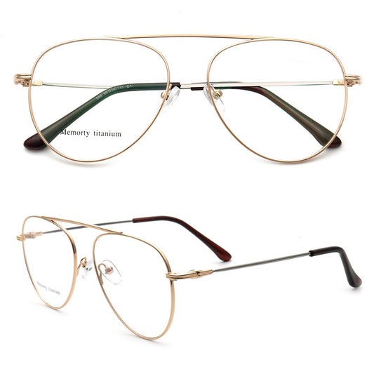 Graham | Flexible Pilot Style Memory Metal Eyewear Frames | Bendable & Pliable Mens Eyeglasses
