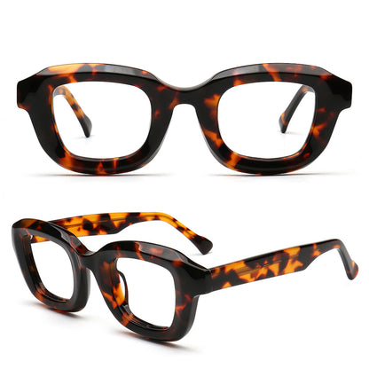 Tortoiseshell eyeglasses on a white background