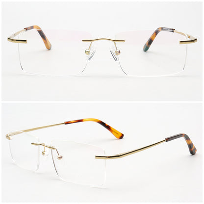 Daniel | Rectangle Rimless Glasses Frames for Men