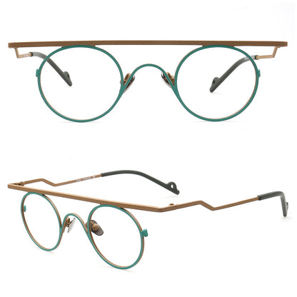 retro round eyeglasses frames titanium