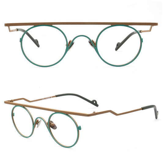 retro round eyeglasses frames titanium