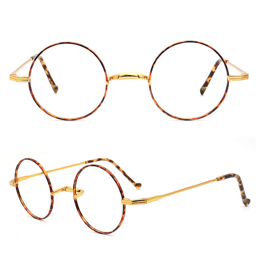 round titanium eyewear frames gold