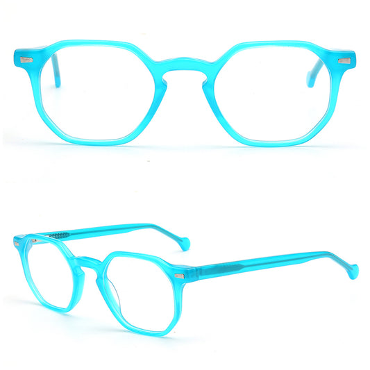blue geometric glasses frames