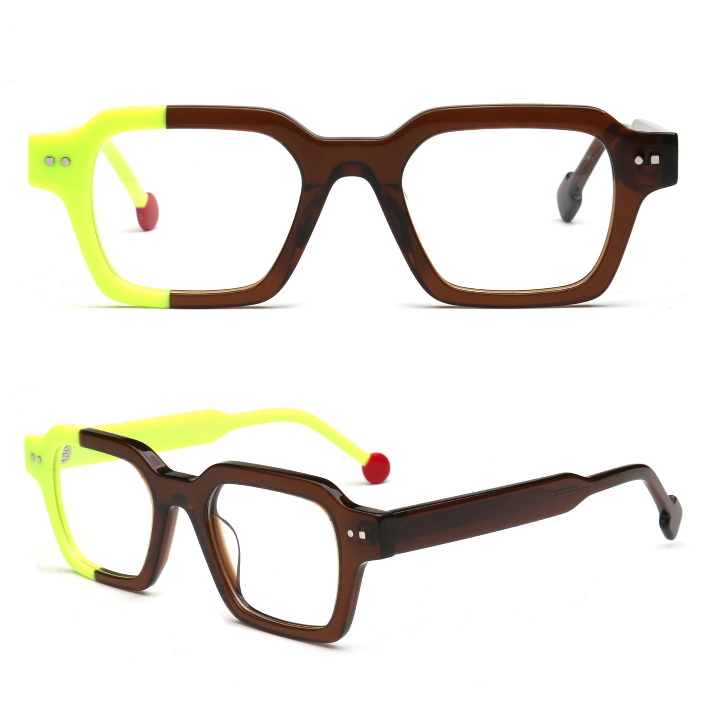 Koa | Vintage Two-Tone Square Eyeglass Frames