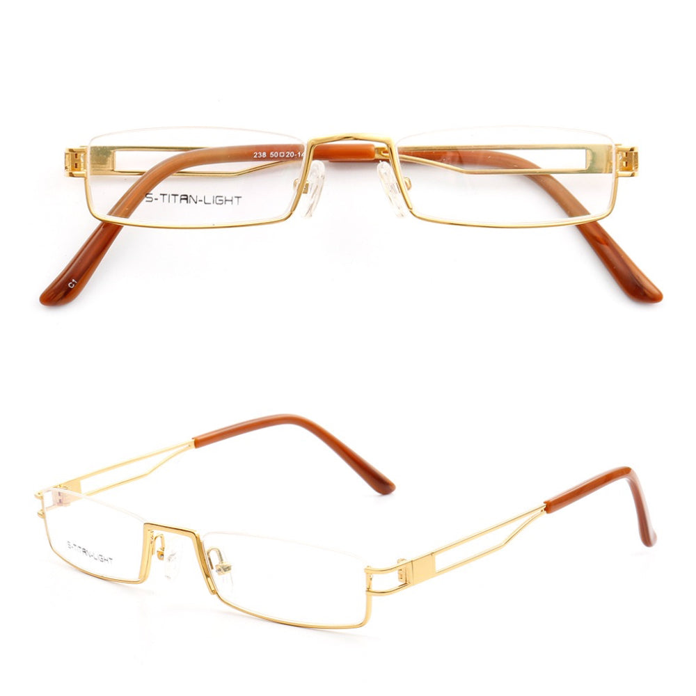 Kelcey | Rectangle Half Rim Metal Glasses Frames for Men Square Semi ...