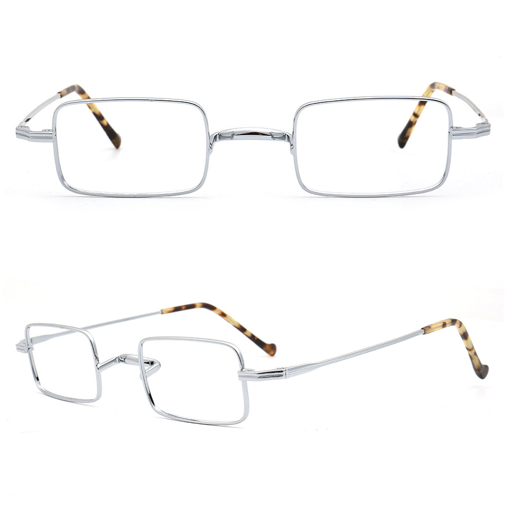 silver titanium glasses frames square