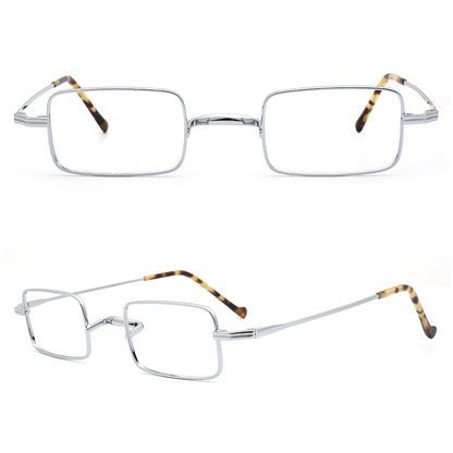 silver titanium glasses frames square