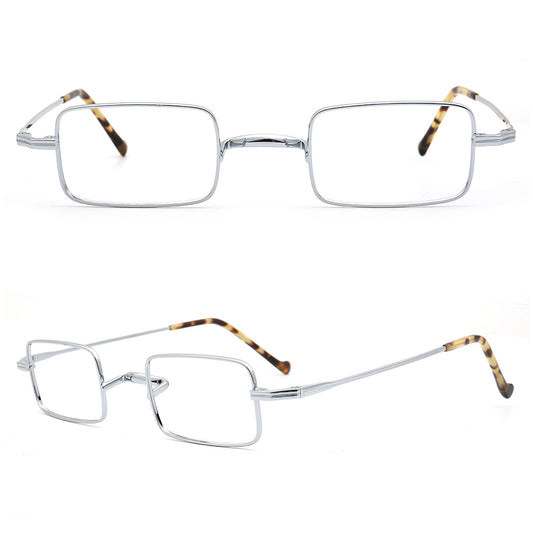 silver titanium glasses frames square