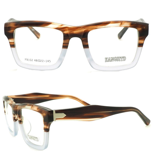 classic mens square eyeglasses frames brown