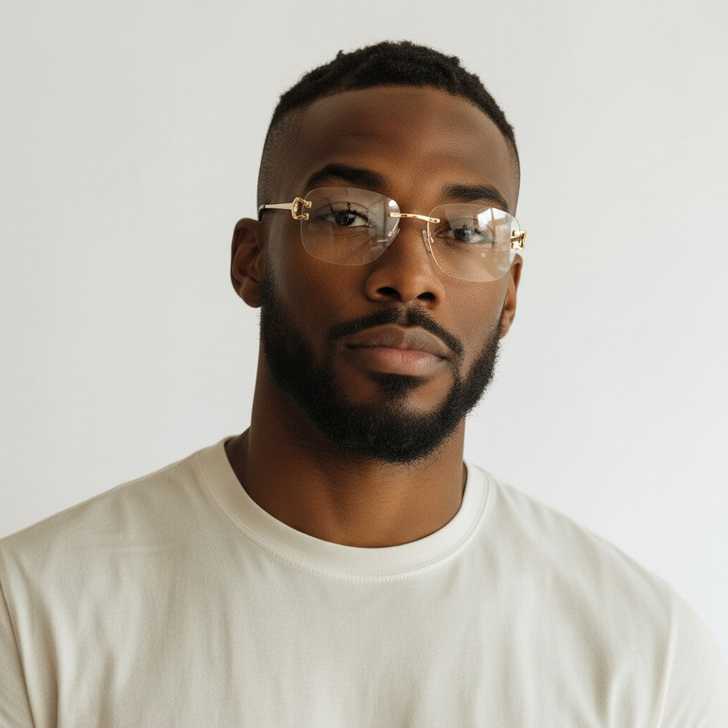 Ralph | Square Rimless Prescription Glasses Frames