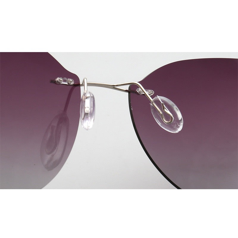 Violet｜Womens Cat Eye Rimless Polarized Sunglasses UV400