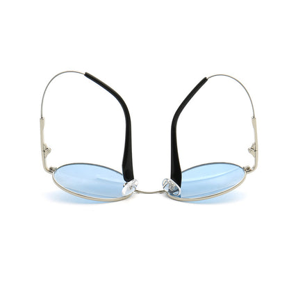 blue flexible metal sunglasses polarized