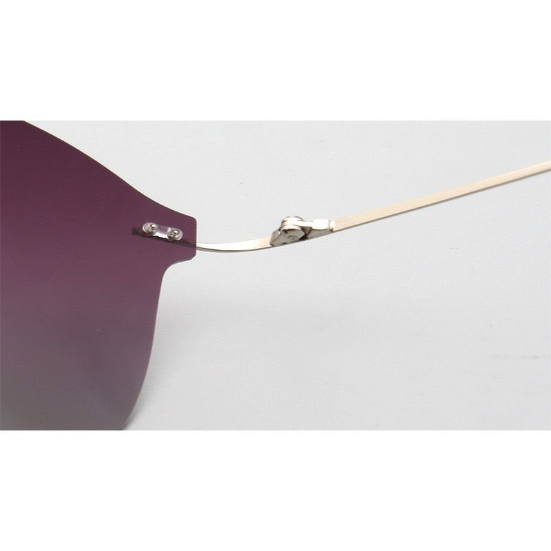 Violet｜Womens Cat Eye Rimless Polarized Sunglasses UV400