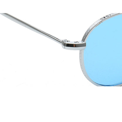 temple of blue sunglasses silver 