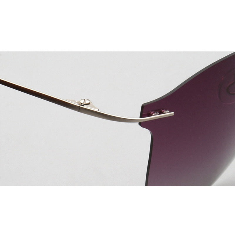 Violet｜Womens Cat Eye Rimless Polarized Sunglasses UV400