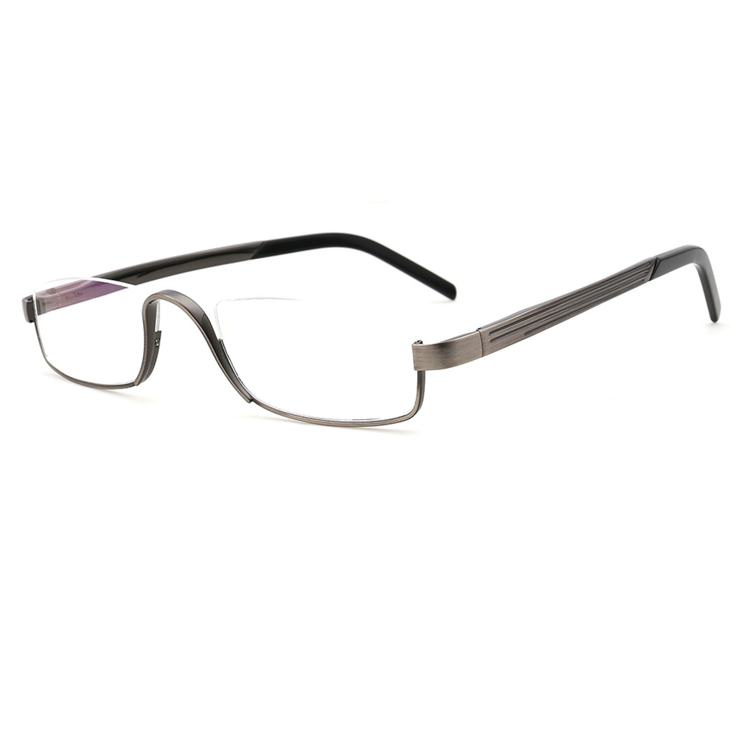 Benedict | Vintage Rectangle Half Rim Reading Glasses Anti Blue Light