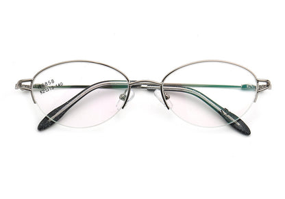 Allegra | Women Flexible Memory Metal Oval Half Rim Eyeglasses Frames