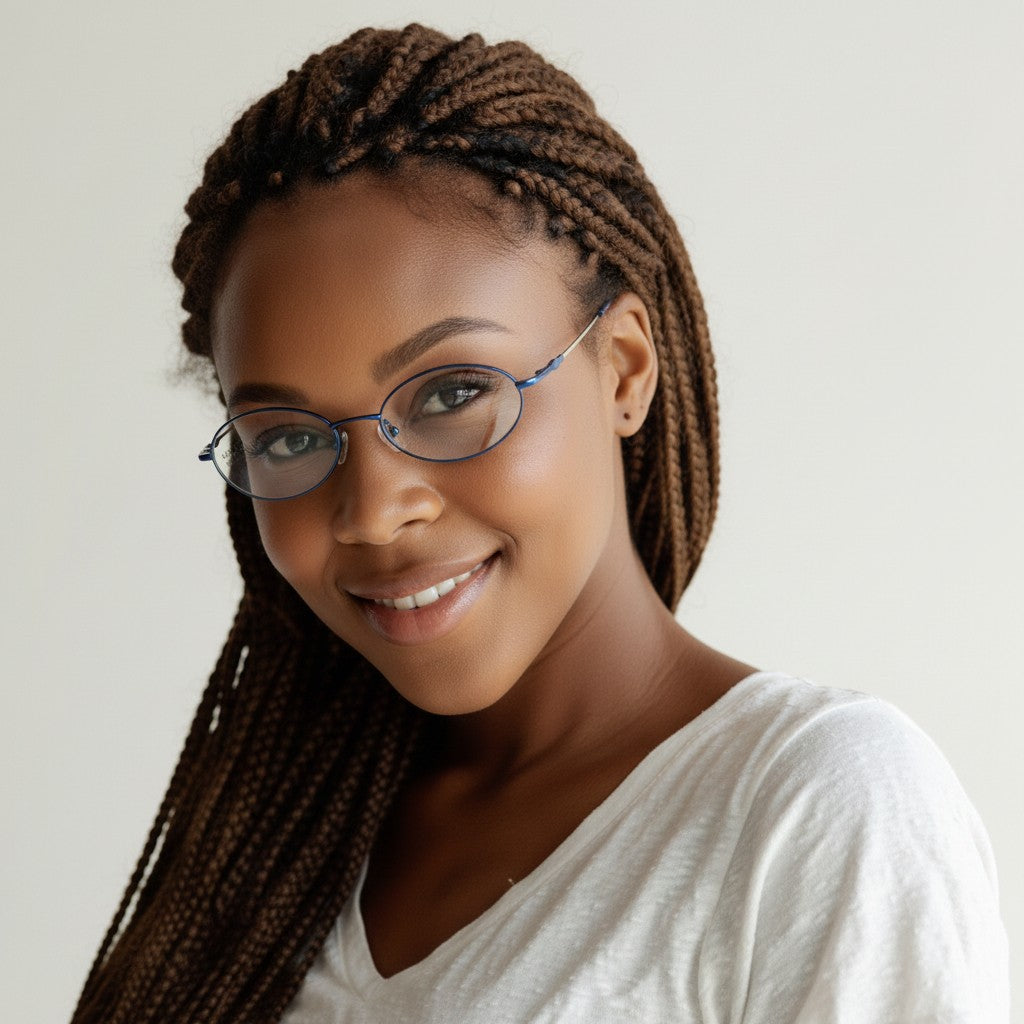 Adeline | Vintage Oval Reading Glasses Anti Blue