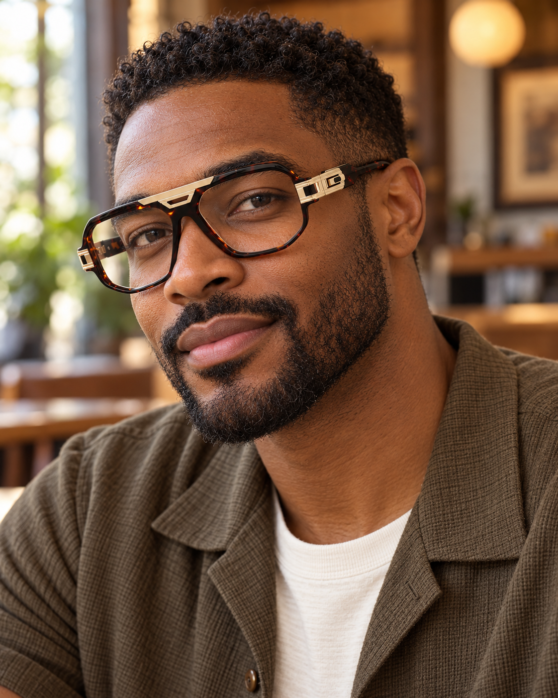 Vincent | 80s Men's Oversized Square Aviator Eyeglasses