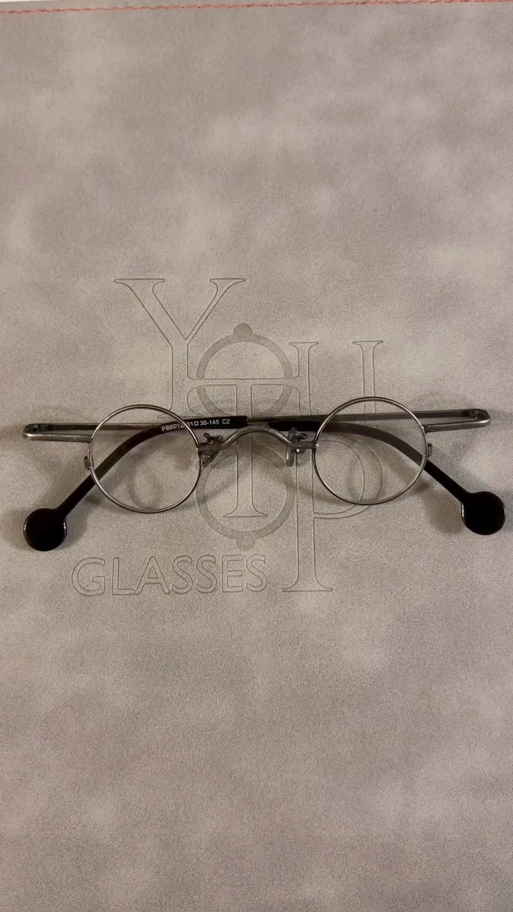 Geek Full Rim Metal Eyeglasses | Small Round Vintage Nerd Glasses