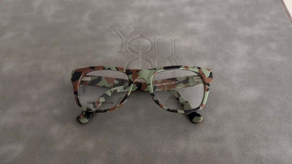Spencer | Monturas de anteojos de acetato con estampado de camuflaje moderno para mujer | Gafas Cuadradas De Camuflaje Para Hombre Online