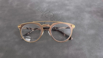 Faulkner | Monturas redondas de gafas de acero inoxidable para hombre | Marcos de anteojos de metal para mujer de doble puente Vintage