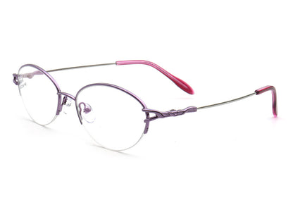 Allegra | Women Flexible Memory Metal Oval Half Rim Eyeglasses Frames