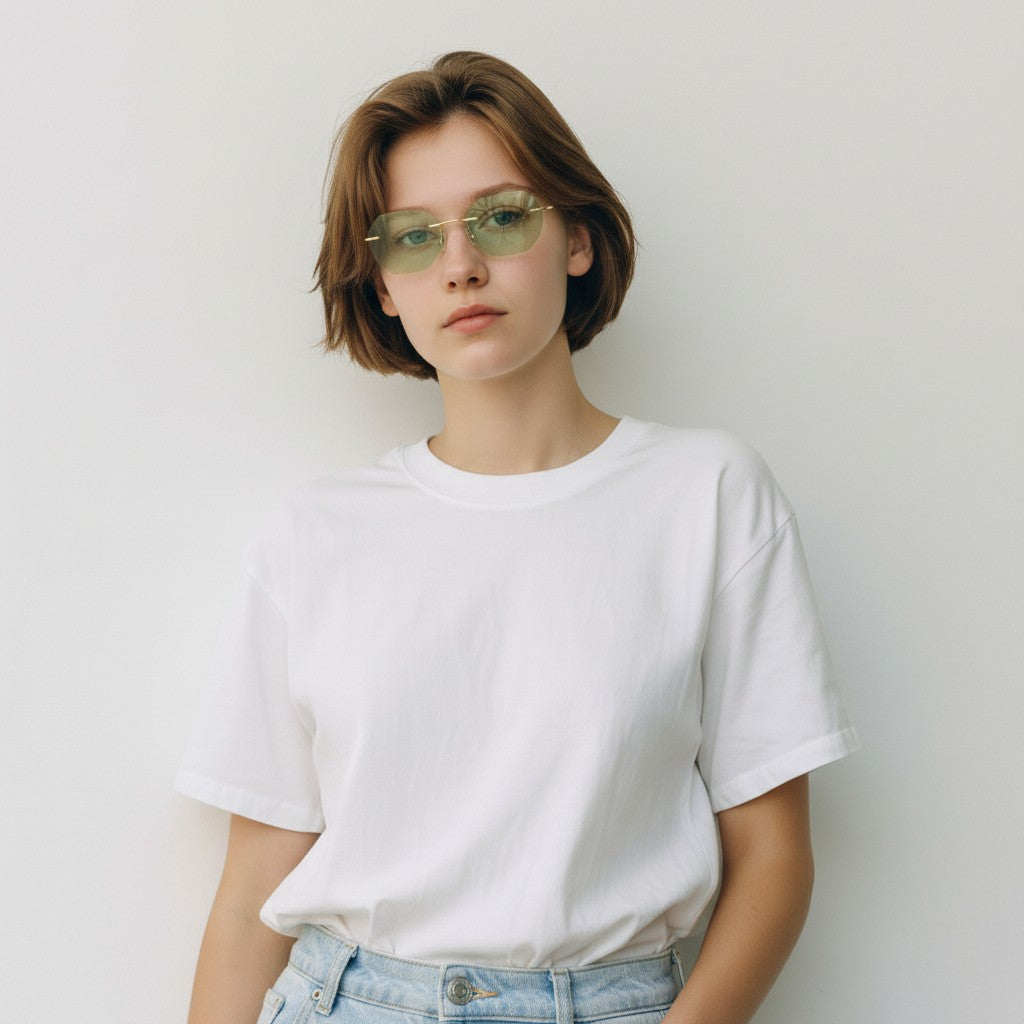 Coven | Rimless Octagon Polarized Sunglasses UV400 | Vintage Y2K Metal Frame