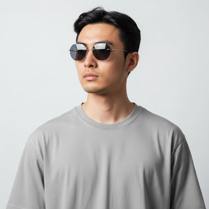 Coven | Rimless Octagon Polarized Sunglasses UV400 | Vintage Y2K Metal Frame