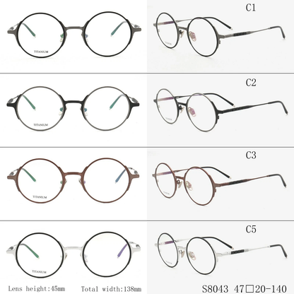 Leon | Retro Round Titanium Glasses Frames