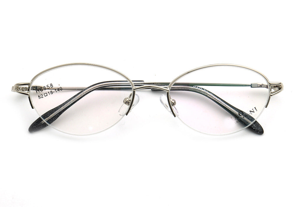 Allegra Women Flexible Memory Metal Oval Half Rim Eyeglasses